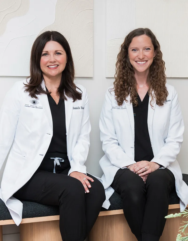 Dr. Madison Moss conducting a clinical keratoconus consultation at The Raleigh Contact Lens Institute