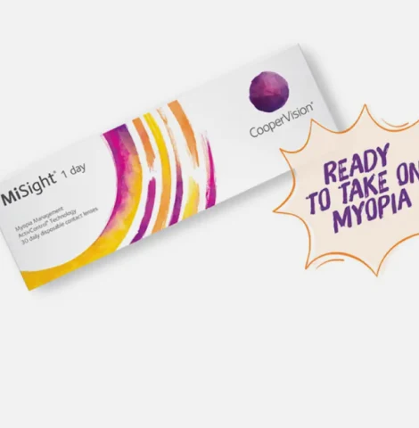 MiSight 1 day myopia management soft contact lenses packaging