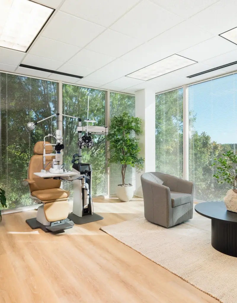 The Raleigh Contact Lens Institute examination room with advanced diagnostic equipment
