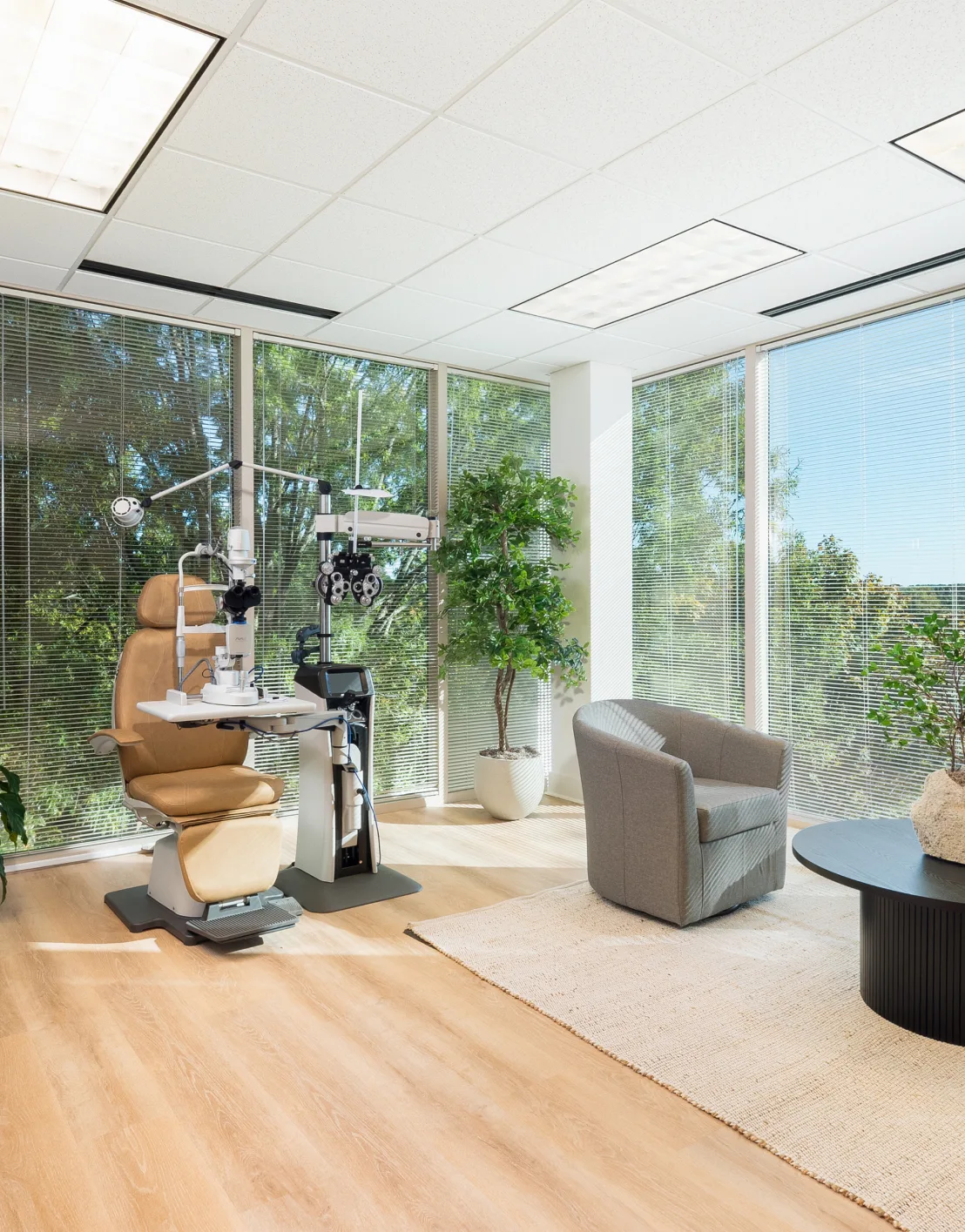 The Raleigh Contact Lens Institute examination room with advanced diagnostic equipment